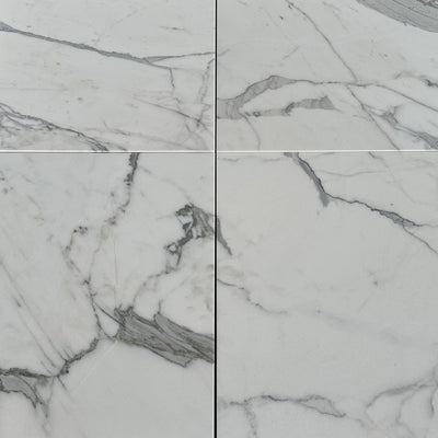 Statuario (Statuary) Premium Italian Marble 24x24 Tile Polished&Honed