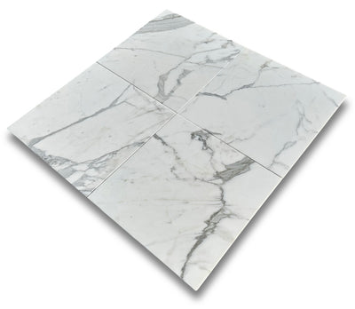 Statuario (Statuary)Premium Italian Marble 18x18 Tile Polished&Honed