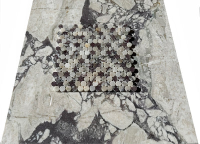 Calacatta Viola Marble Penny Mosaic