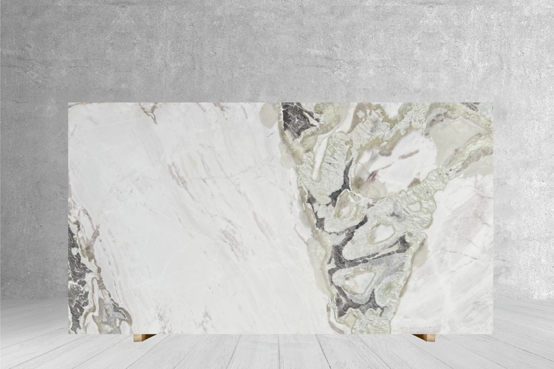 MARBLE DOVER WHITE LEATHER SLAB 3/4 112 x 71