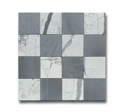 Checkerboard Marble Tile Bardiglio & Statuario