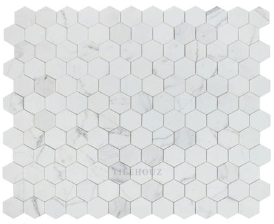 Hexagon Calacatta White 3 X Marble Mosaic