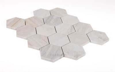 3 Hexagon Honed Eurasian Marble Mosaic