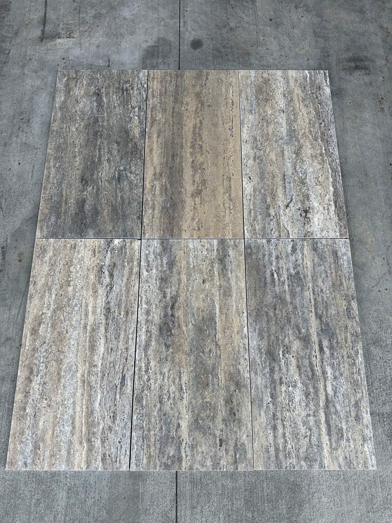 12x24 Silver Travertine (Vein-Cut/Honed)