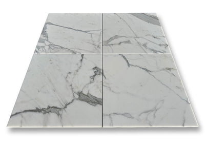 Statuario (Statuary) Premium Italian Marble 24x24 Tile Polished&Honed