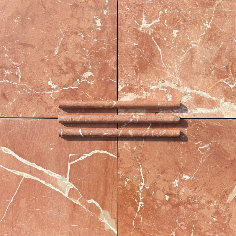 Rojo Alicante Marble 3/4x12 Bullnose Liner