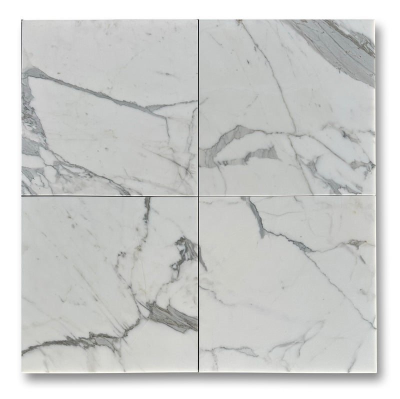 Statuario (Statuary)Premium Italian Marble 18x18 Tile Polished&Honed