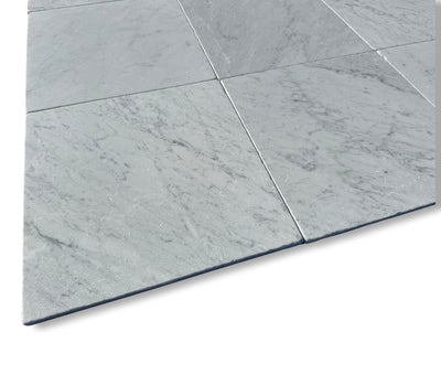 Carrara White Marble 12x12 Tumbled Tile