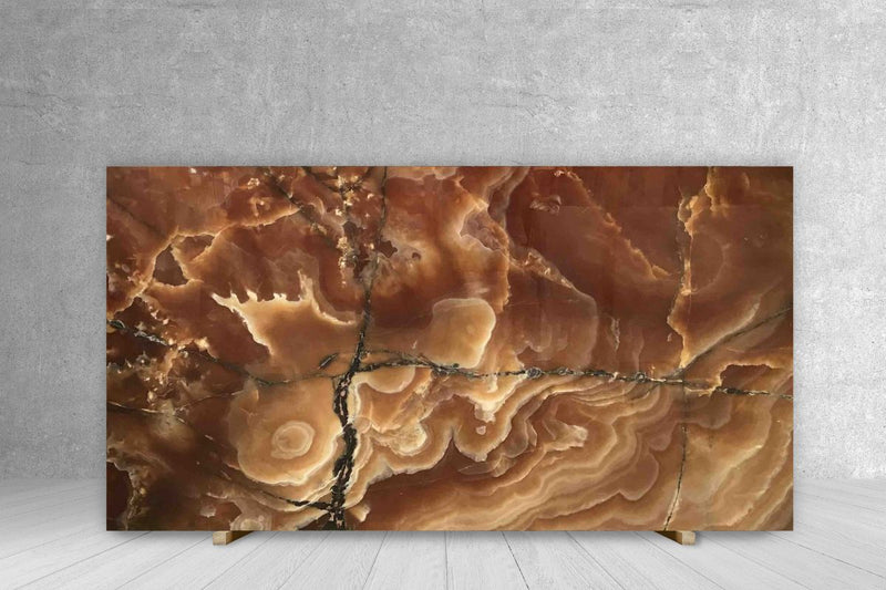 ONYX AMBRA POLISHED SLAB 3/4 69 x 61