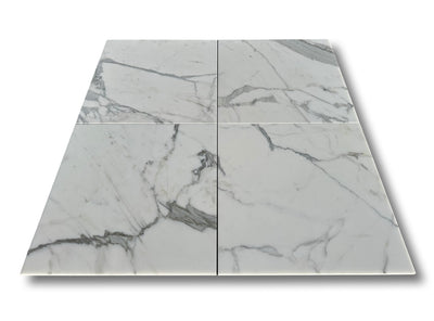 Statuario (Statuary)Premium Italian Marble 18x18 Tile Polished&Honed