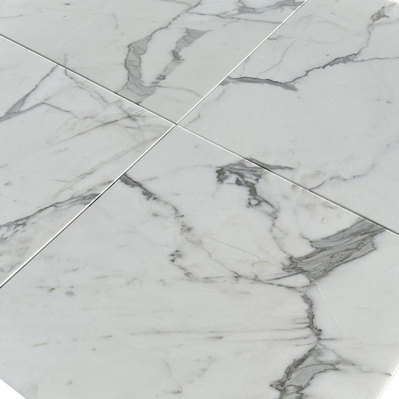 Statuario (Statuary) Premium Italian Marble 24x24 Tile Polished&Honed