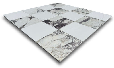 Checkerboard Marble Tile Calacatta Viola & Bianco Dolomite