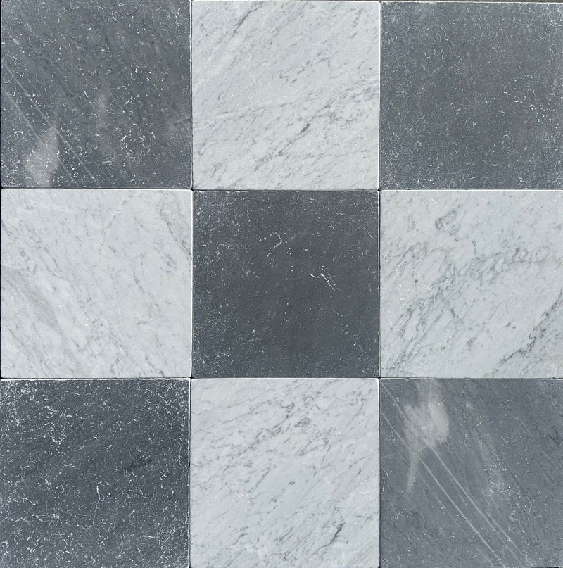 Carrara White Marble 12x12 Tumbled Tile