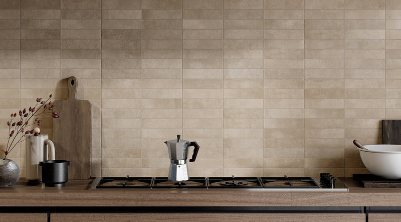 CRUDA BRICK BEIGE PORCELAIN TILE 2X8 R10B (4.8X20CM)