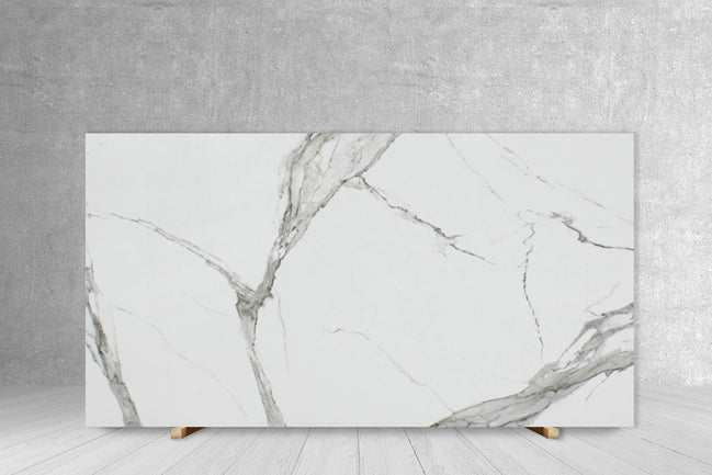 CALACATTA EXTRA TECH SIDE A" 1/2" POLISHED SLAB 126 x 63