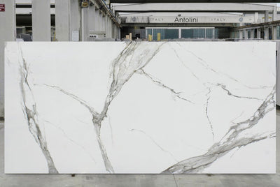 CALACATTA EXTRA TECH SIDE A" 1/2" POLISHED SLAB 126 x 63