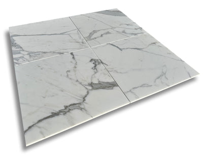 Statuario (Statuary)Premium Italian Marble 18x18 Tile Polished&Honed