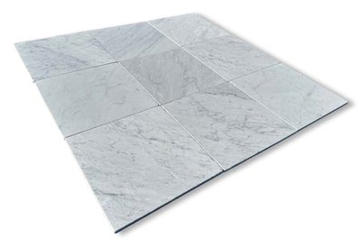 Carrara White Marble 12x12 Tumbled Tile