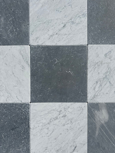 Carrara White Marble 12x12 Tumbled Tile