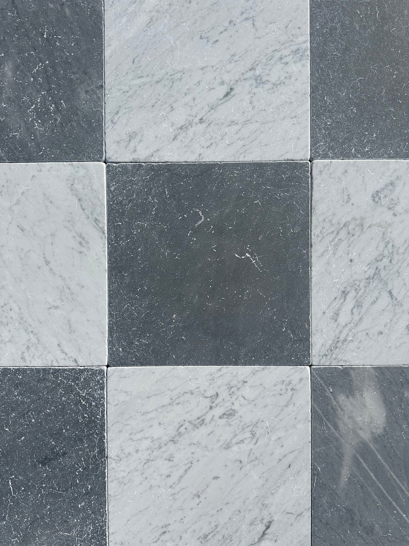 Carrara White Marble 12x12 Tumbled Tile