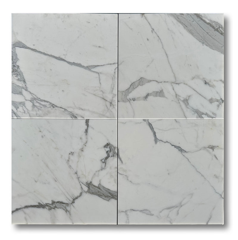 Statuario (Statuary) Premium Italian Marble 24x24 Tile Polished&Honed