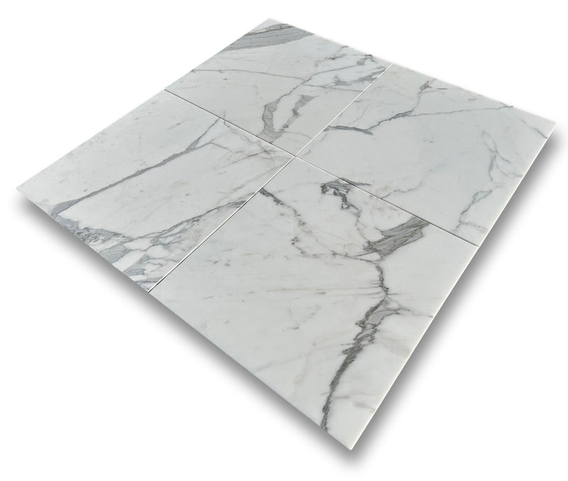 Statuario (Statuary) Premium Italian Marble 24x24 Tile Polished&Honed