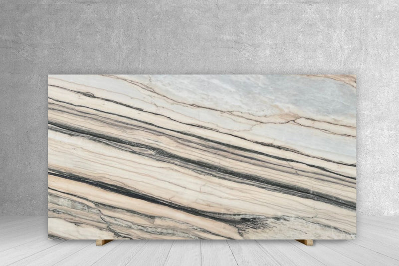 MARBLE ESTREMOZ / ROSA BLACK VEIN LINEARE HONED SLAB 3/4 118 x 63