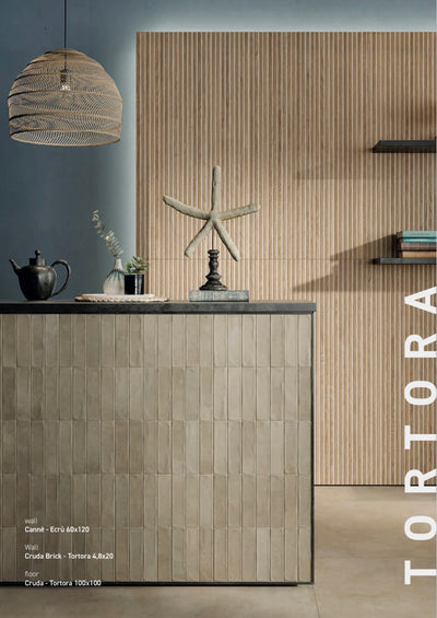 CRUDA BRICK TORTORA PORCELAIN TILE 2X8 R10B (4.8X20CM)