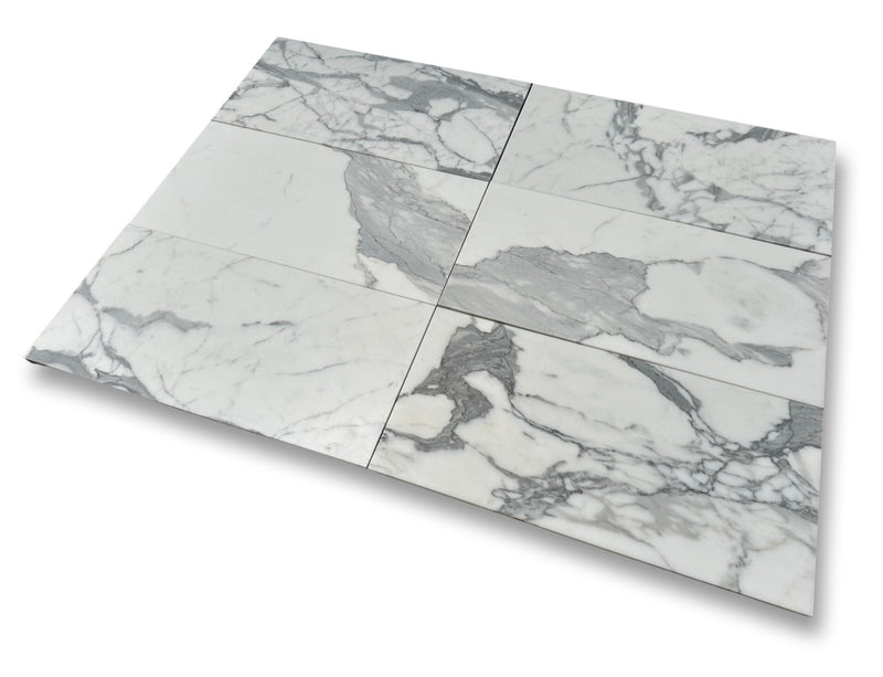 Statuario (Statuary)Premium Italian Marble 12x24 Tile Polished&Honed