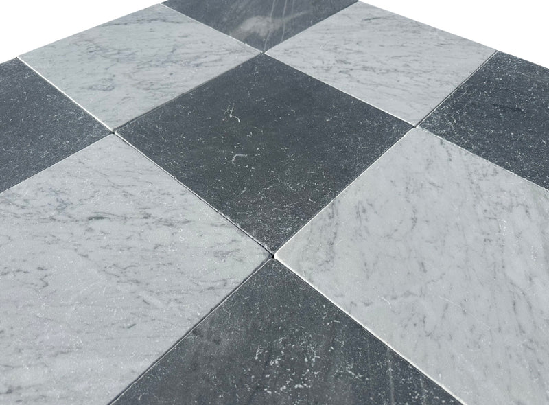 Carrara White Marble 12x12 Tumbled Tile