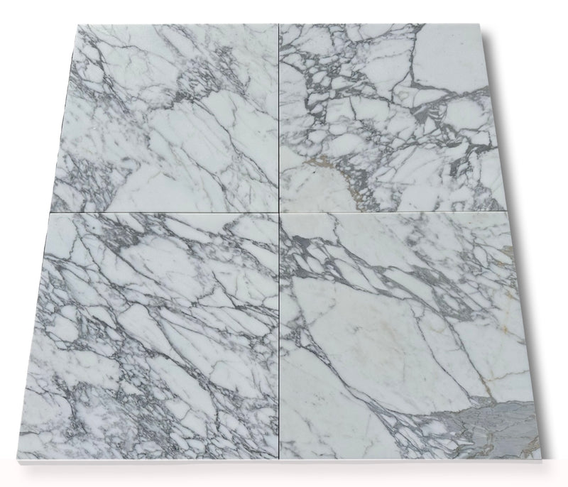 Arabescato 24x24 Premium Italian Marble Tile (Honed)