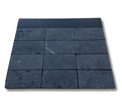 Nero Marquina Marble 3x6 Tumbled Tile