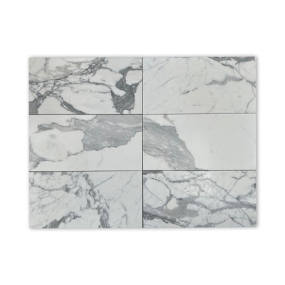 Statuario (Statuary)Premium Italian Marble 12x24 Tile Polished&Honed