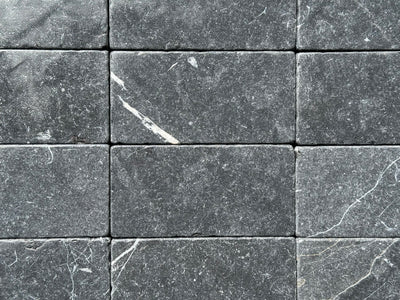 Nero Marquina Marble 3x6 Tumbled Tile