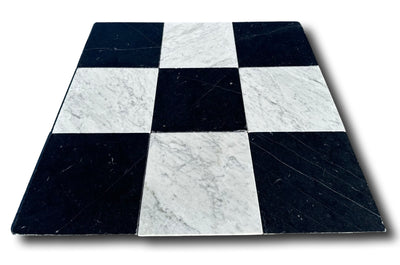 Carrara White Marble 12x12 Tumbled Tile