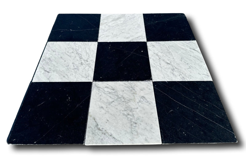 Carrara White Marble 12x12 Tumbled Tile