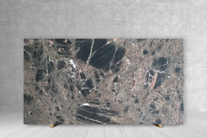 GRANITE MARRON BOIS LEATHER FINIS LEATHER SLAB 3/4 108 x 63