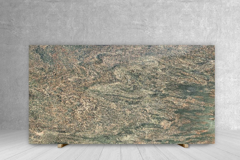 GRANITE NEW VERDE FUOCO POLISHED SLAB 3/4 91 x 64