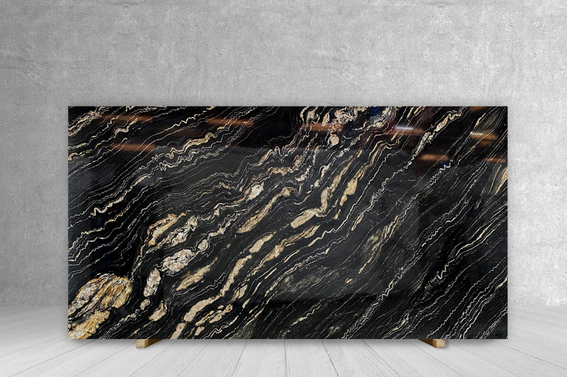 GRANITE TROPICAL STORM GOLD POLISHED SLAB 3/4 119 x 76