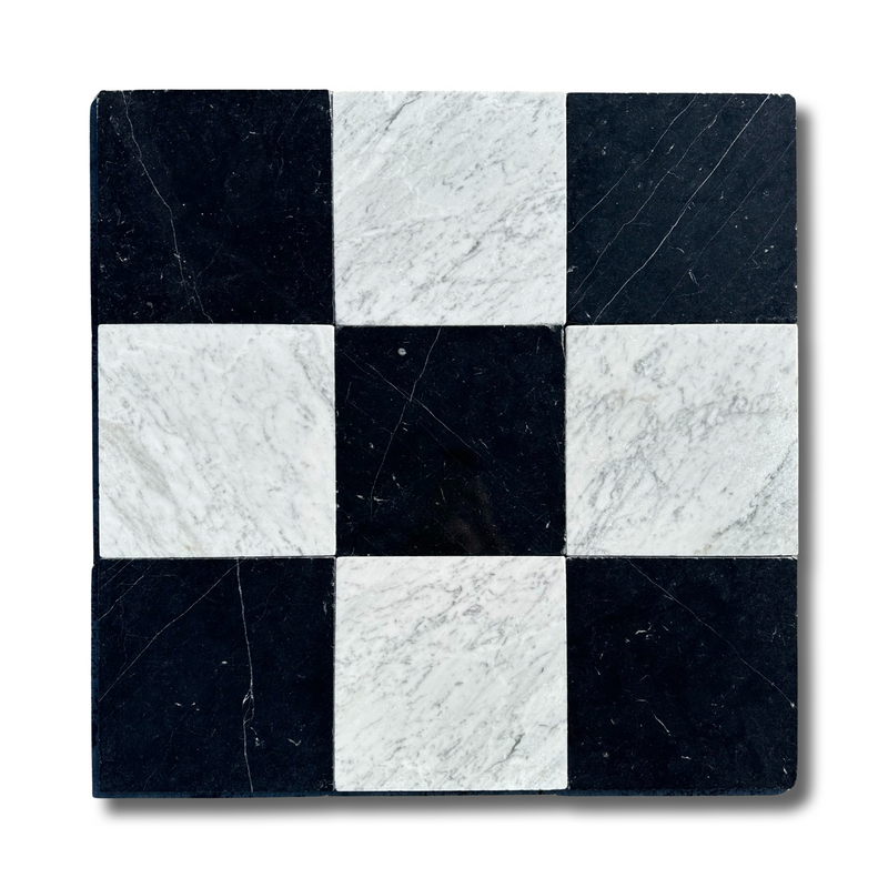 Nero Marquina Marble 12x12 Tumbled Tile