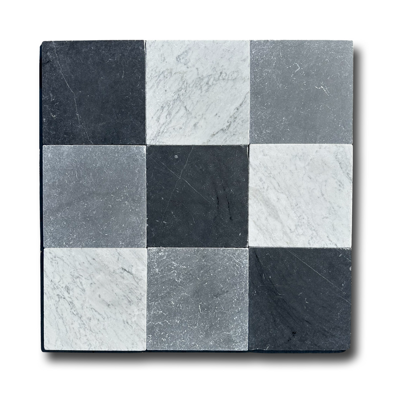 Carrara White Marble 12x12 Tumbled Tile