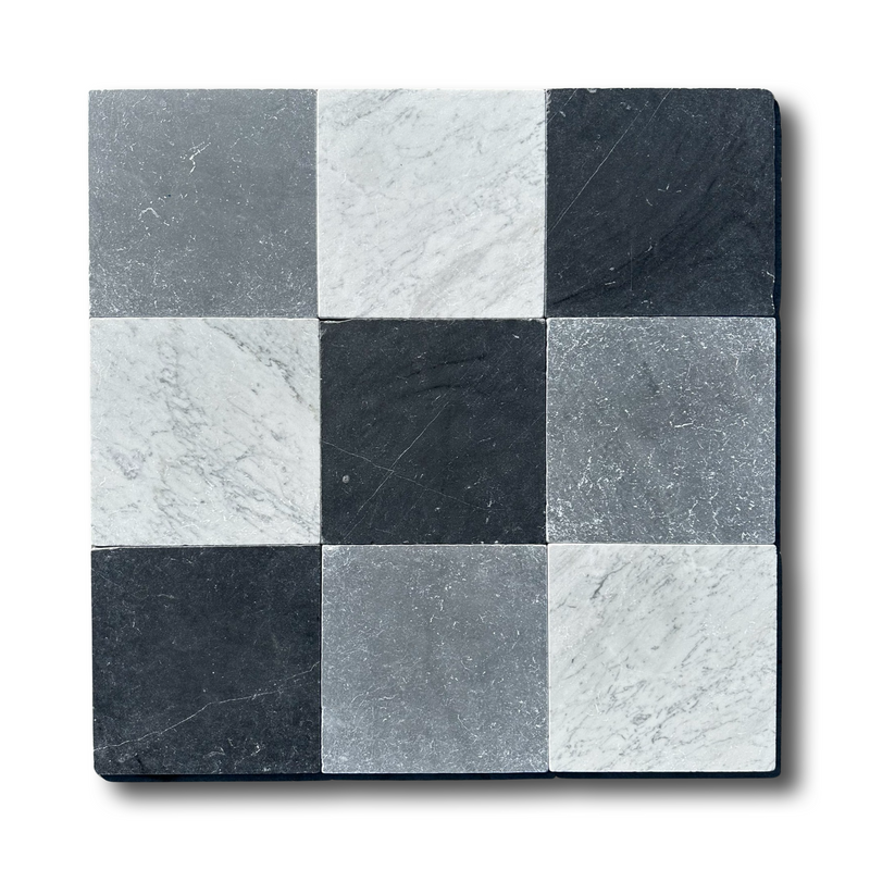 Carrara White Marble 12x12 Tumbled Tile