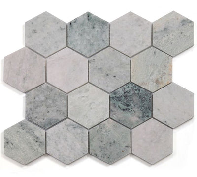 Ming Green Marble 3” Hexagon Mosaic Polished