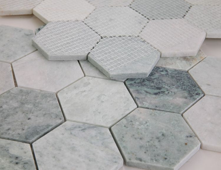 Ming Green Marble 3” Hexagon Mosaic Polished