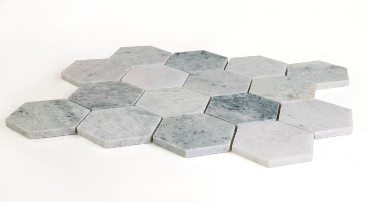 Ming Green Marble 3” Hexagon Mosaic Polished