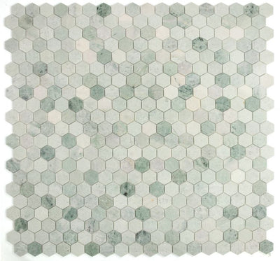 Ming Green Marble 2” Hexagon Mosaic Polished