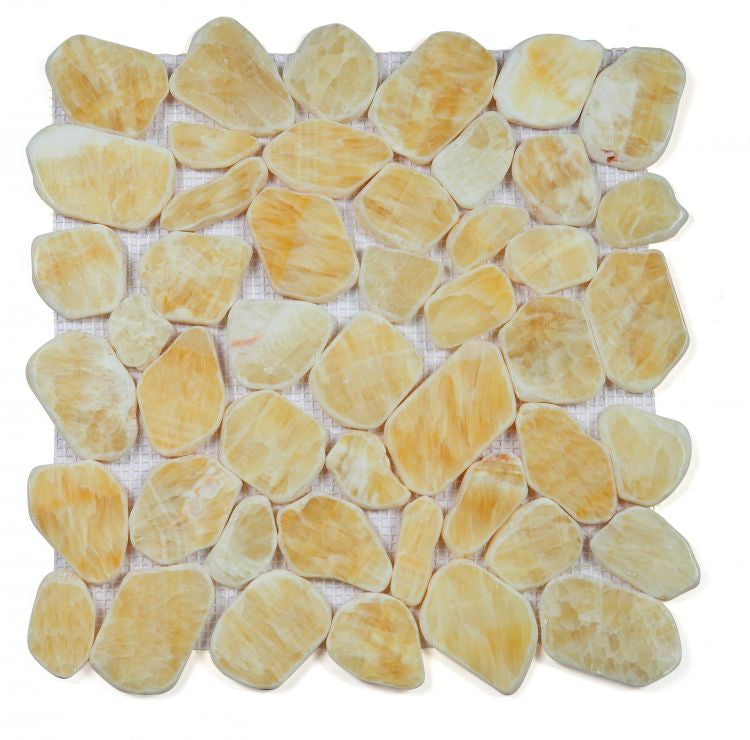 Honey Onyx River Stone Mosaic