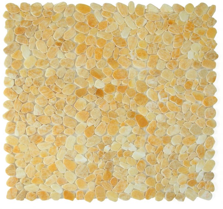 Honey Onyx River Stone Mosaic