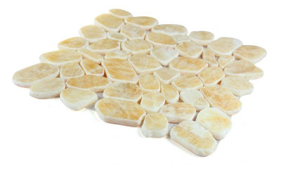 Honey Onyx River Stone Mosaic