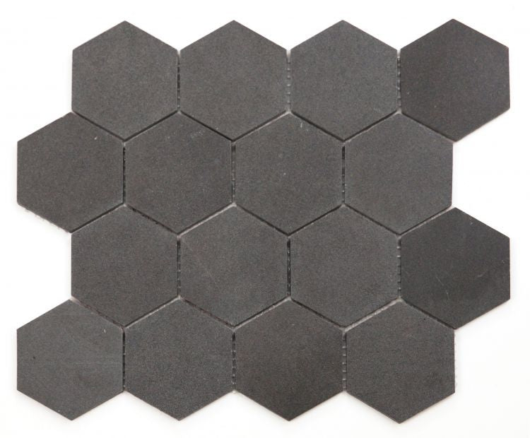 Basalt Stone 3” Hexagon Mosaic